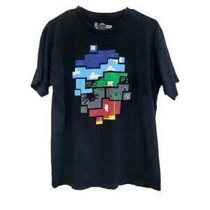 Think Geek World of Minecraft Nine Circles Men's Black Cotton Graphic T-Shirt